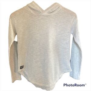Polo Ralph Lauren heathered gray long sleeve hooded light weight cotton top